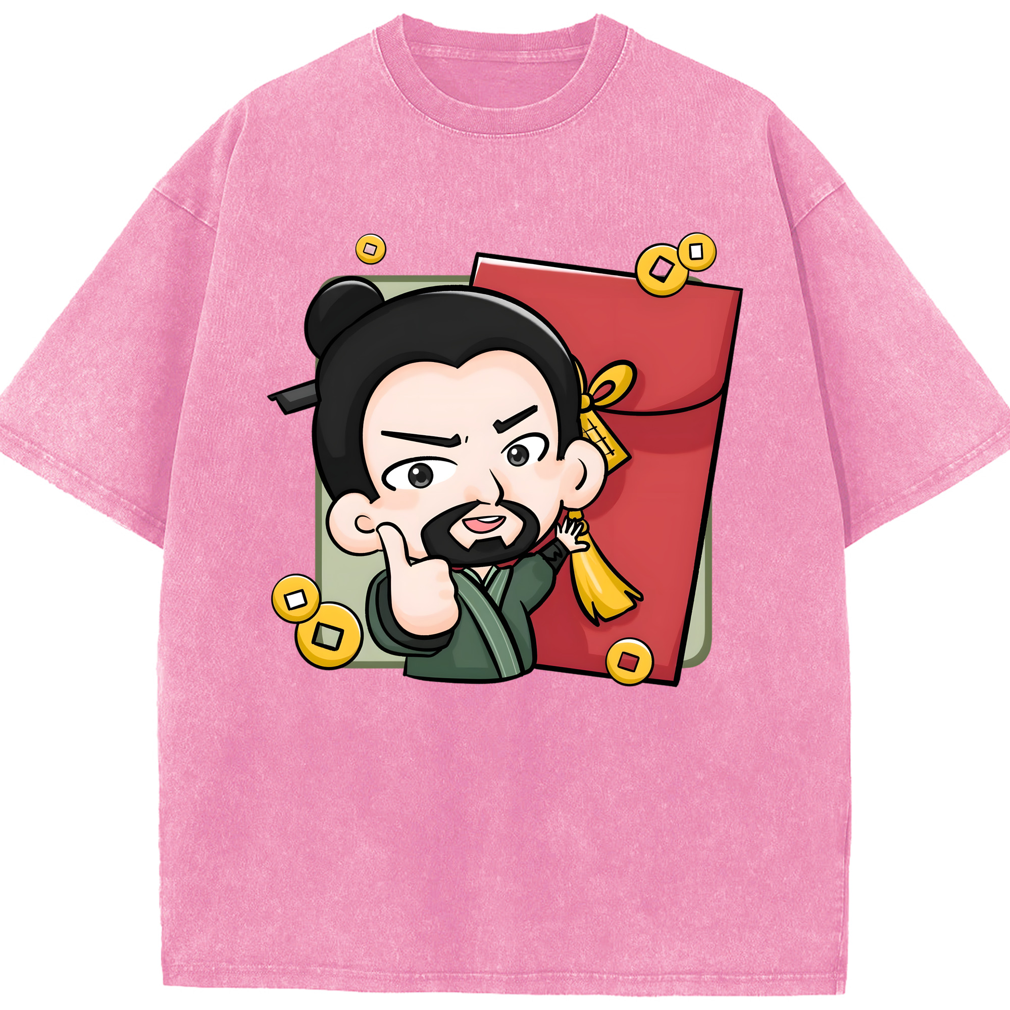 （画像用） Ne Zha 2 ナタ 魔童の大暴れ 綿100% ヴィンテージ風 半袖Tシャツ（フロントプリント）